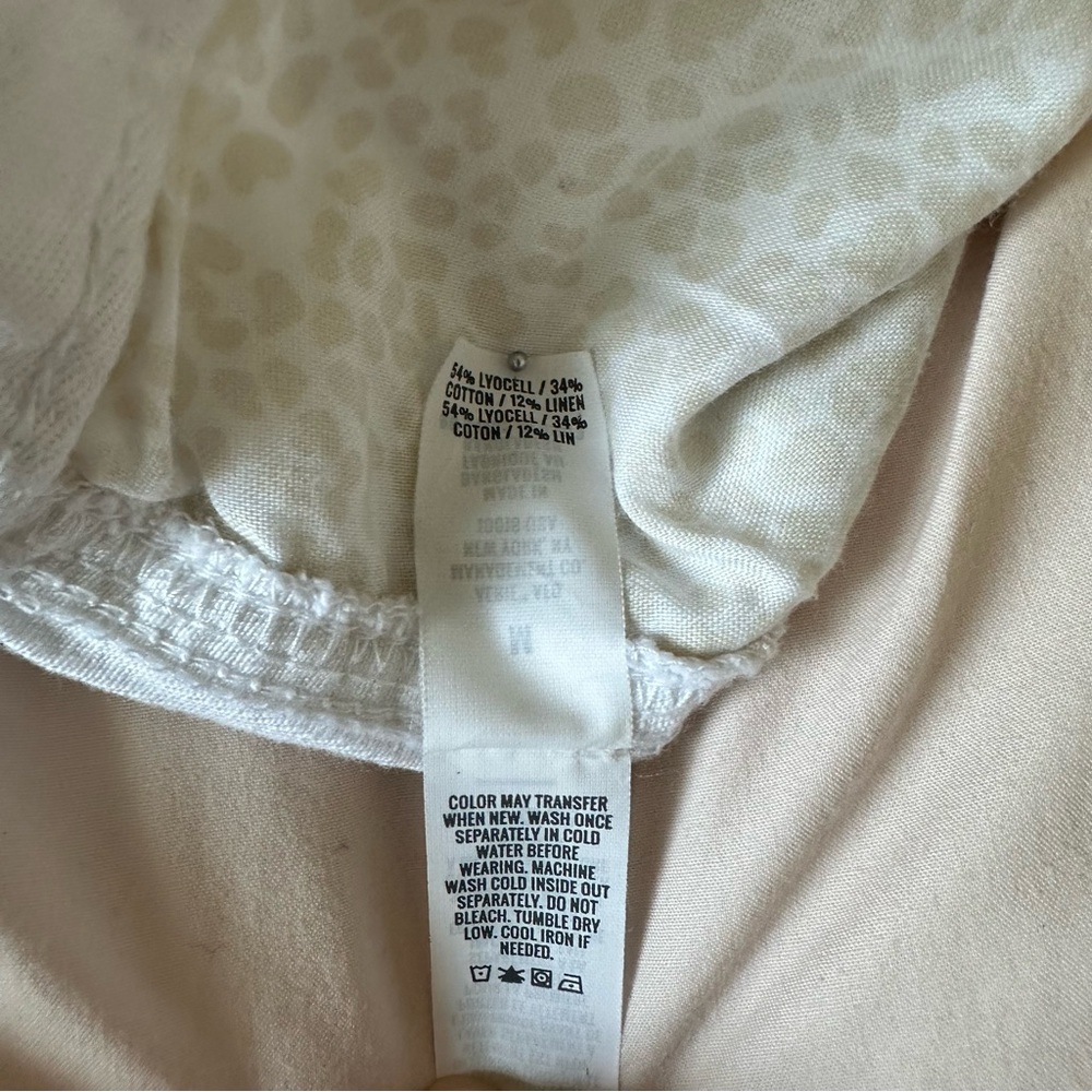 aerie White Cotton Blend Utility Shorts Frayed Hem Patch Pockets Women’s Size M - Picture 9 of 9